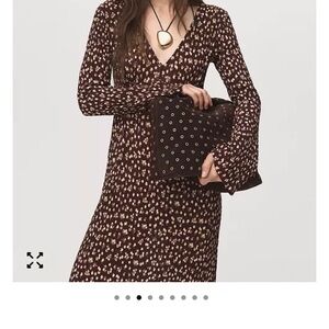 Mango Brown and Cream Patterned Dress